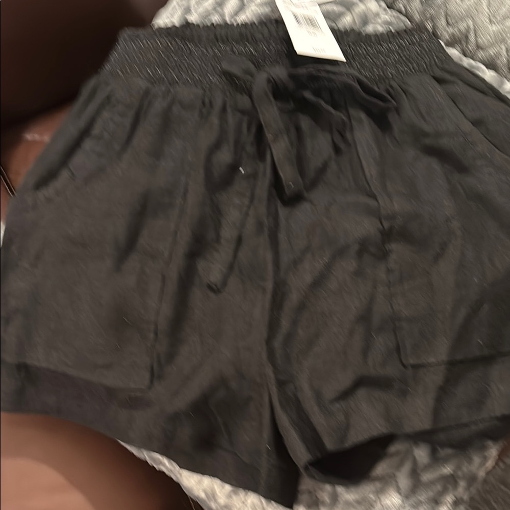 Guess Black High Waist Shorts with Elastic Waistband